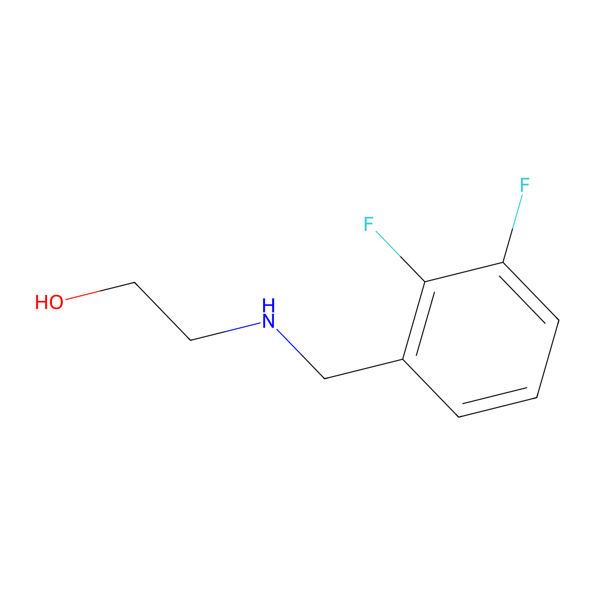 2-{[(2,3-Difluorophenyl)methyl]amino}ethan-1-ol molecular structure, CAS 1154015-65-2