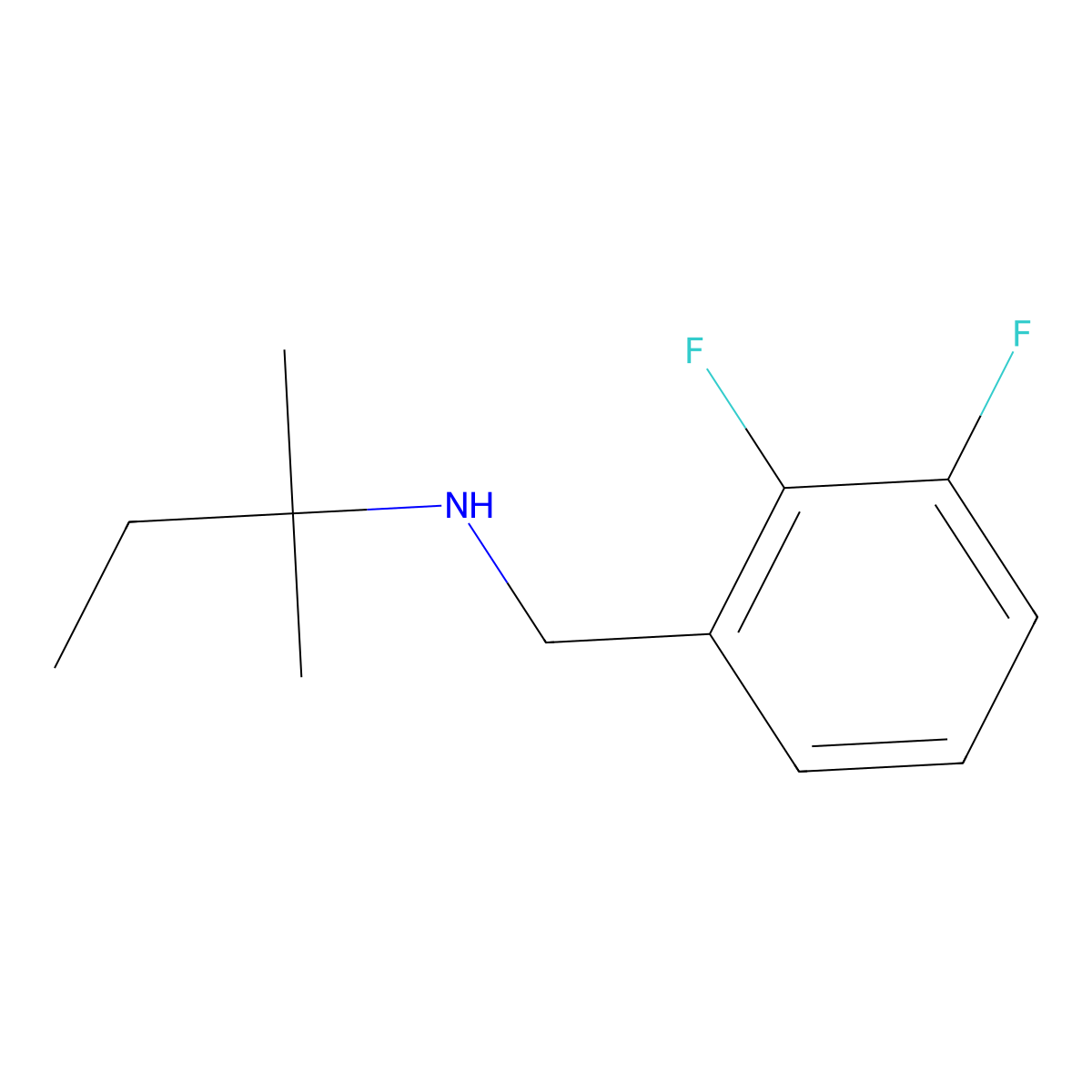 [(2,3-Difluorophenyl)methyl](2-methylbutan-2-yl)amine molecular structure, CAS 1154018-78-6