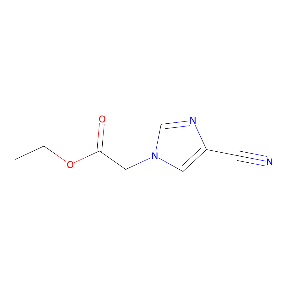 ethyl 2-(4-cyano-1H-imidazol-1-yl)acetate molecular structure, CAS 1154030-58-6