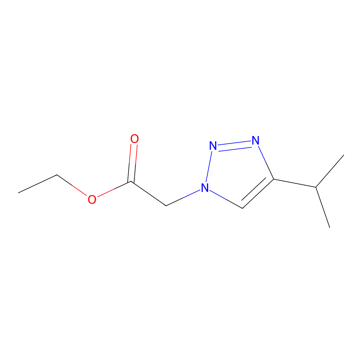 Ethyl 2-(4-isopropyl-1H-1,2,3-triazol-1-YL)acetate molecular structure, CAS 1154030-61-1
