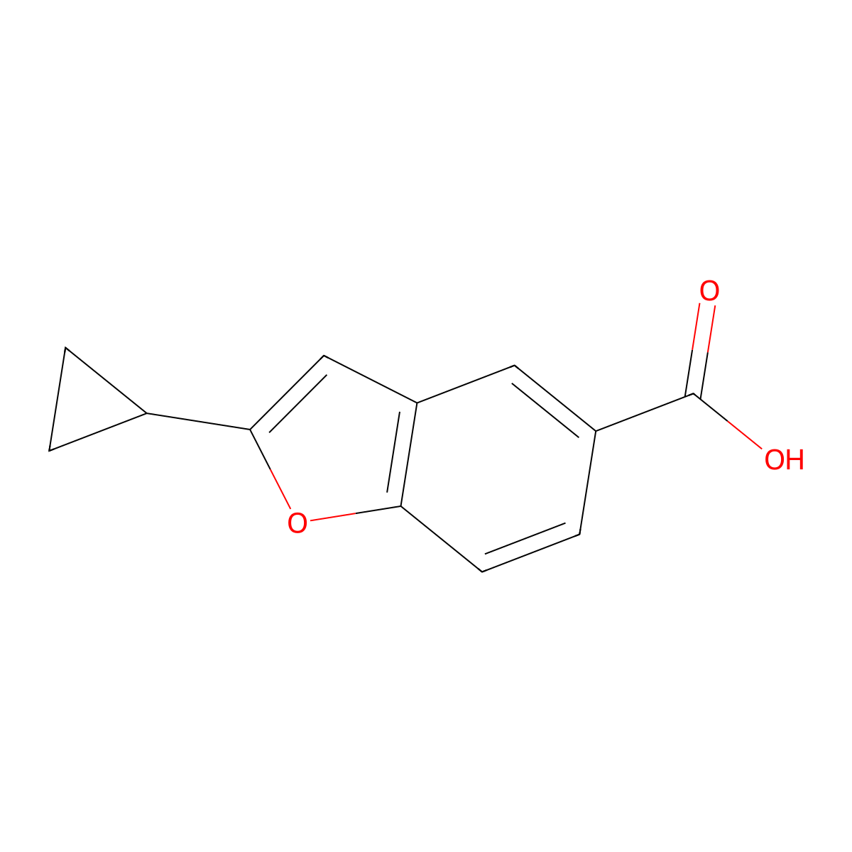 2-Cyclopropylbenzofuran-5-carboxylic acid molecular structure, CAS 1154060-95-3