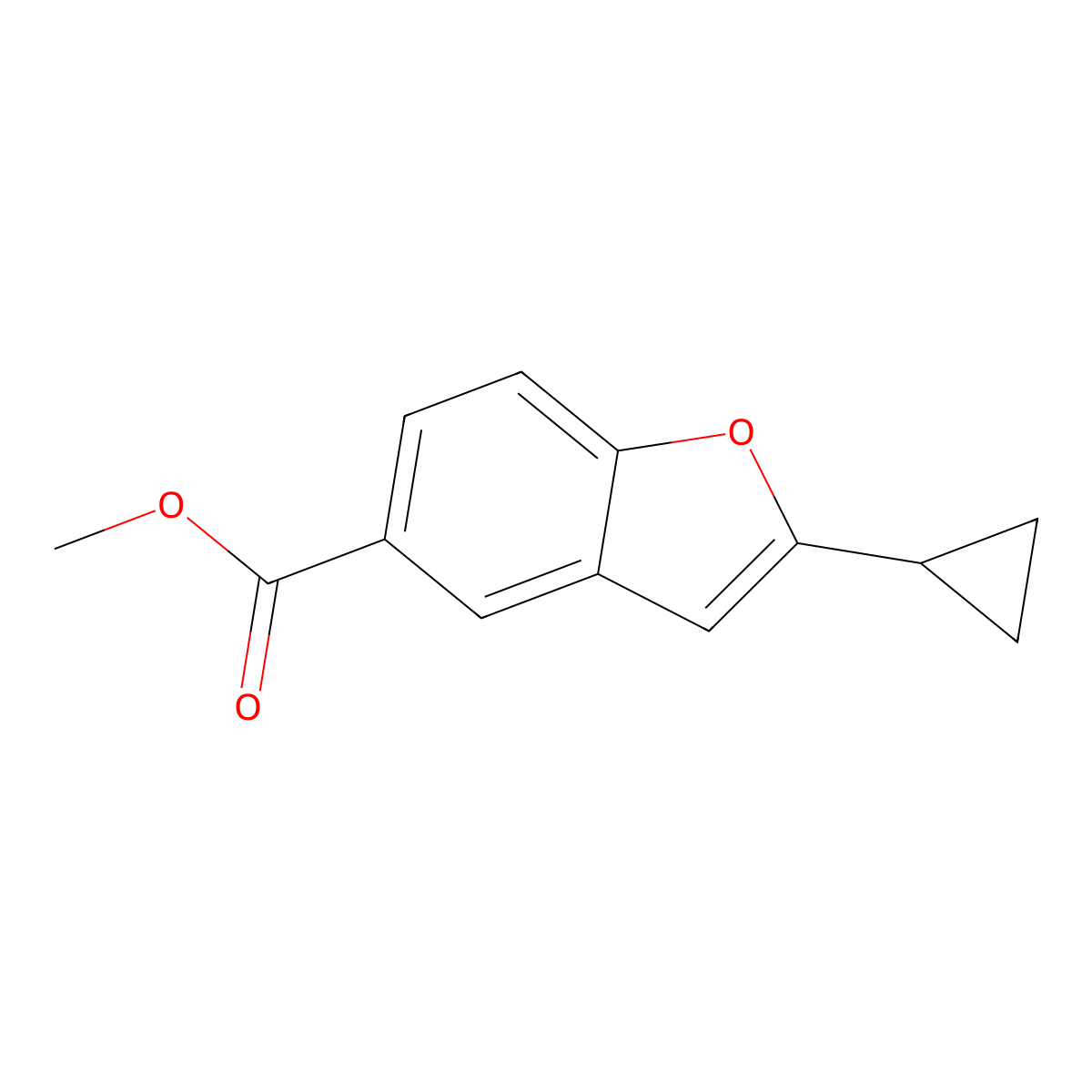 2-Cyclopropyl-benzofuran-5-carboxylic acid methyl ester molecular structure, CAS 1154060-96-4