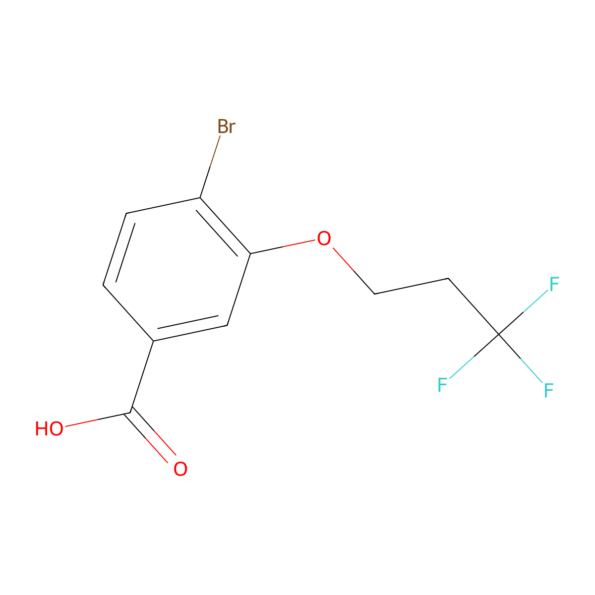 4-Bromo-3-(3,3,3-trifluoropropoxy)benzoic acid molecular structure, CAS 1154061-19-4