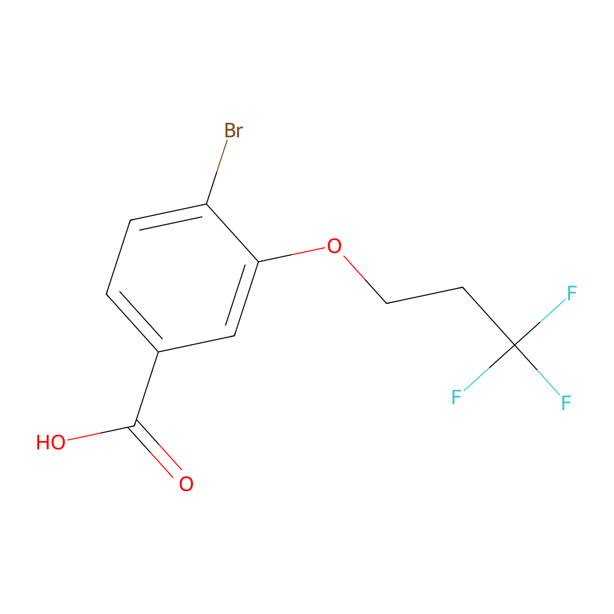 4-Bromo-3-(3,3,3-trifluoropropoxy)benzoic acid molecular structure, CAS 1154061-19-4
