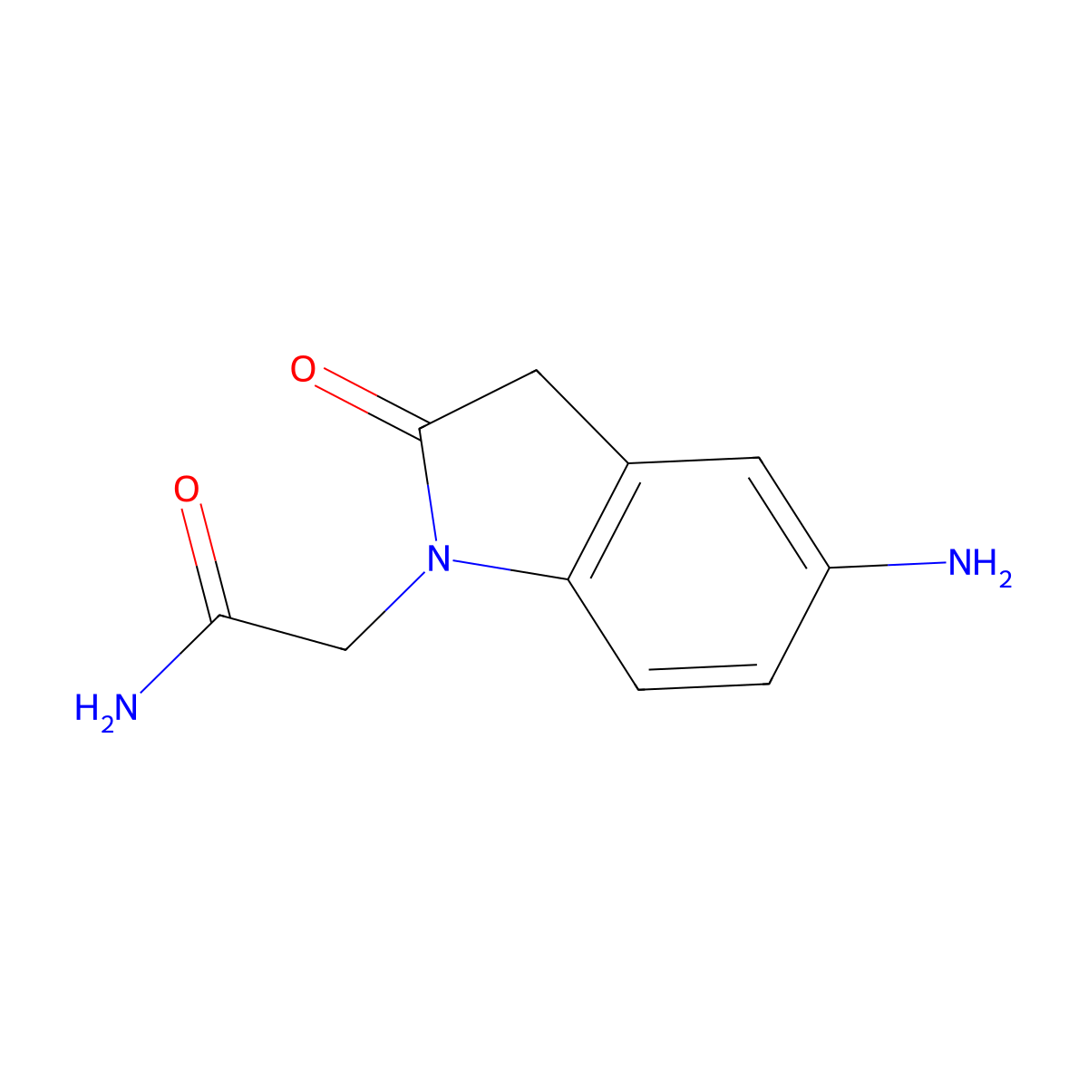 2-(5-Amino-2-oxoindolin-1-yl)acetamide molecular structure, CAS 1154100-05-6