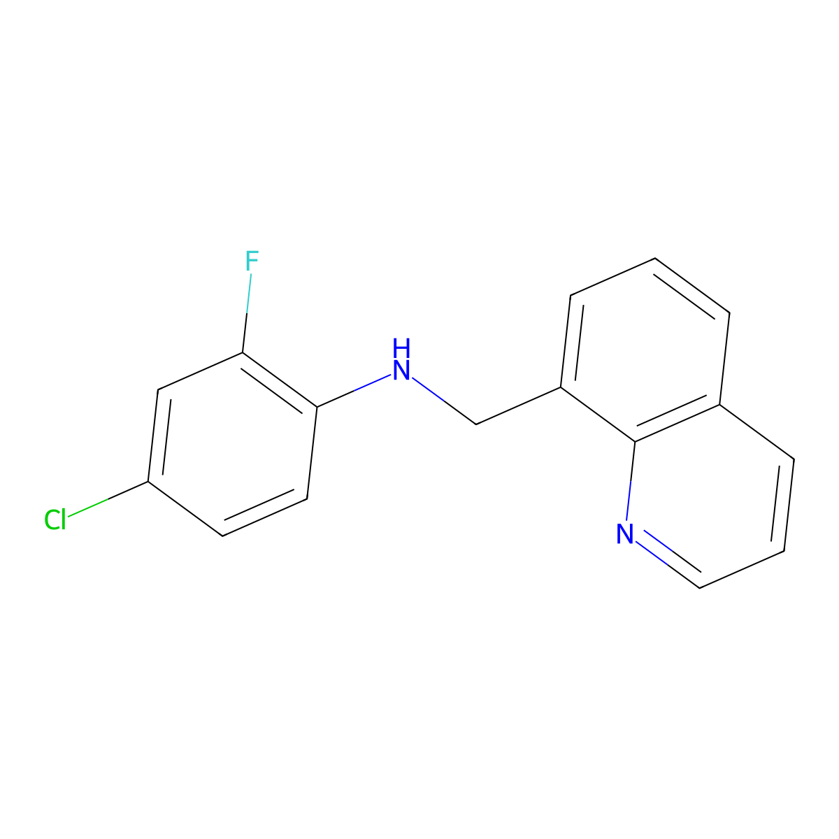 N-(4-Chloro-2-fluorophenyl)-8-quinolinemethanamine molecular structure, CAS 1154100-06-7