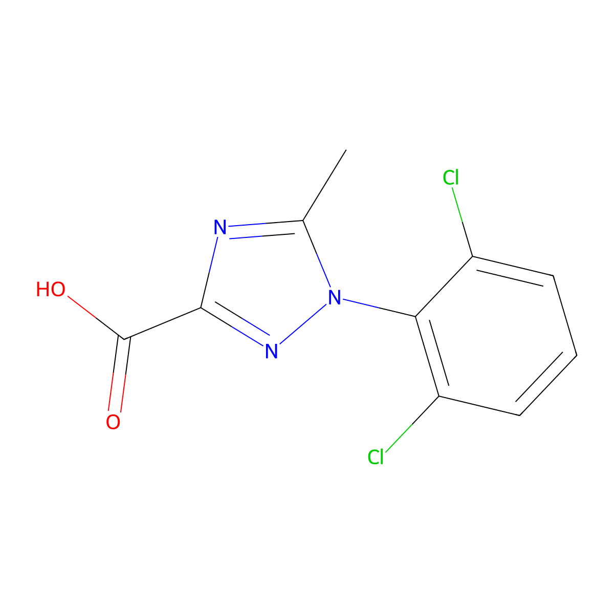 1-(2,6-dichlorophenyl)-5-methyl-1H-1,2,4-triazole-3-carboxylic acid molecular structure, CAS 1154101-06-0