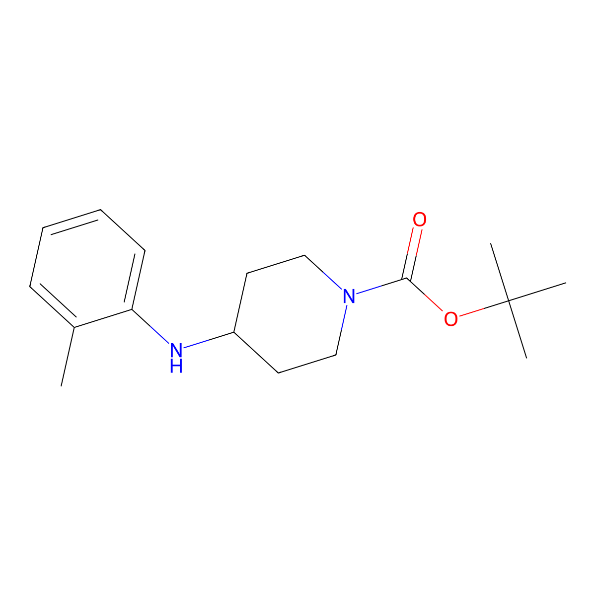 ortho-methyl 4-Anilino-1-Boc-piperidine molecular structure, CAS 1154101-90-2
