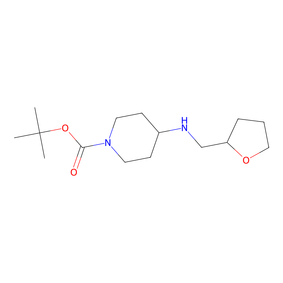 Tert-butyl 4-{[(oxolan-2-yl)methyl]amino}piperidine-1-carboxylate molecular structure, CAS 1154102-01-8