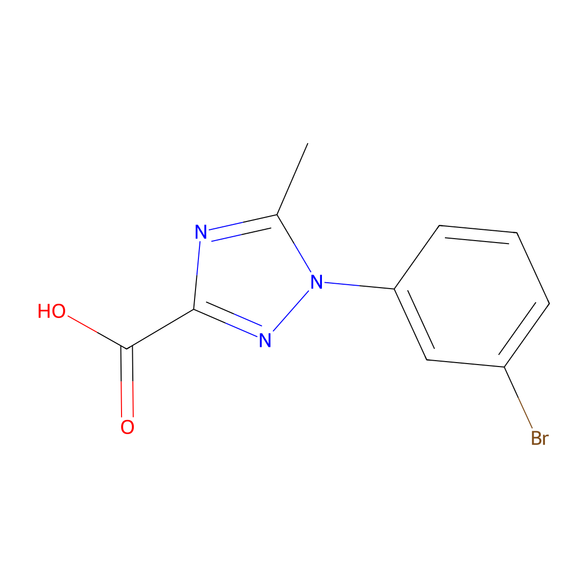 1-(3-bromophenyl)-5-methyl-1H-1,2,4-triazole-3-carboxylic acid molecular structure, CAS 1154102-36-9