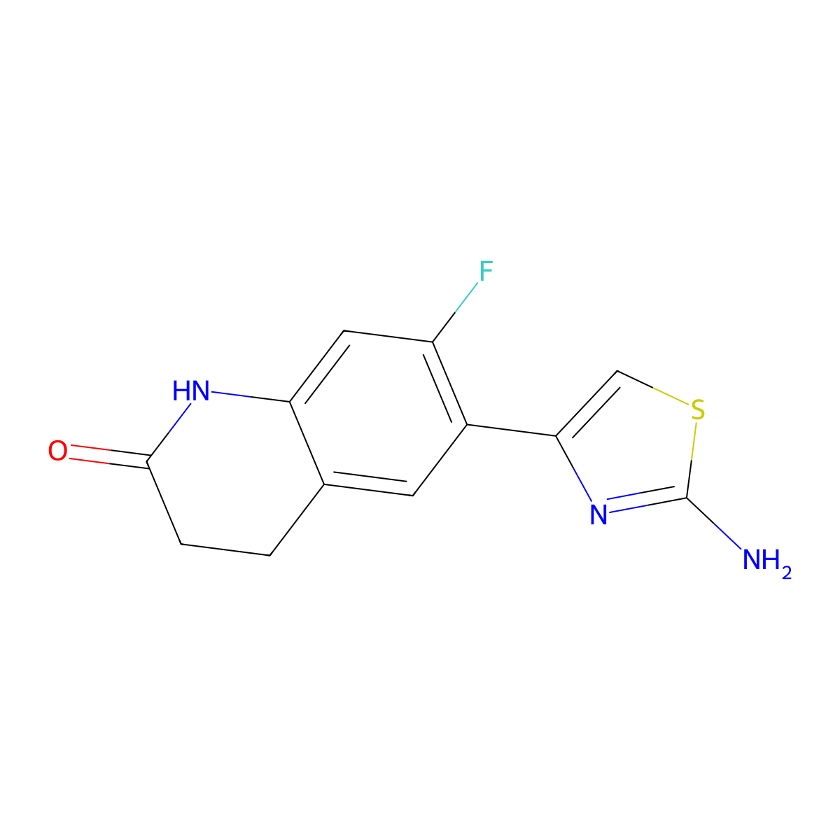 6-(2-Amino-1,3-thiazol-4-yl)-7-fluoro-1,2,3,4-tetrahydroquinolin-2-one molecular structure, CAS 1154114-88-1