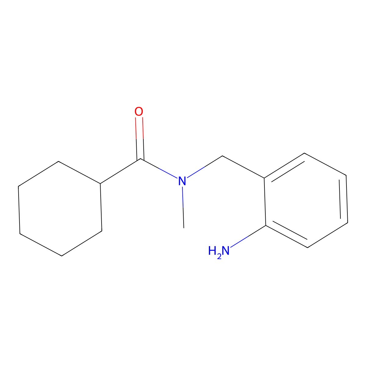 N-((2-aminophenyl)methyl)-N-methylcyclohexanecarboxamide molecular structure, CAS 1154117-25-5