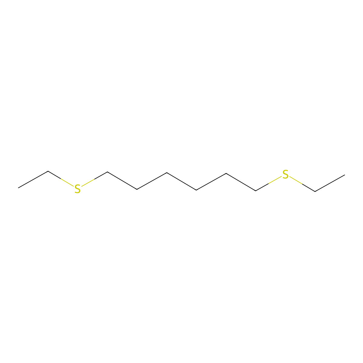 Hexane, 1,6-bis(ethylthio)- molecular structure, CAS 115412-47-0