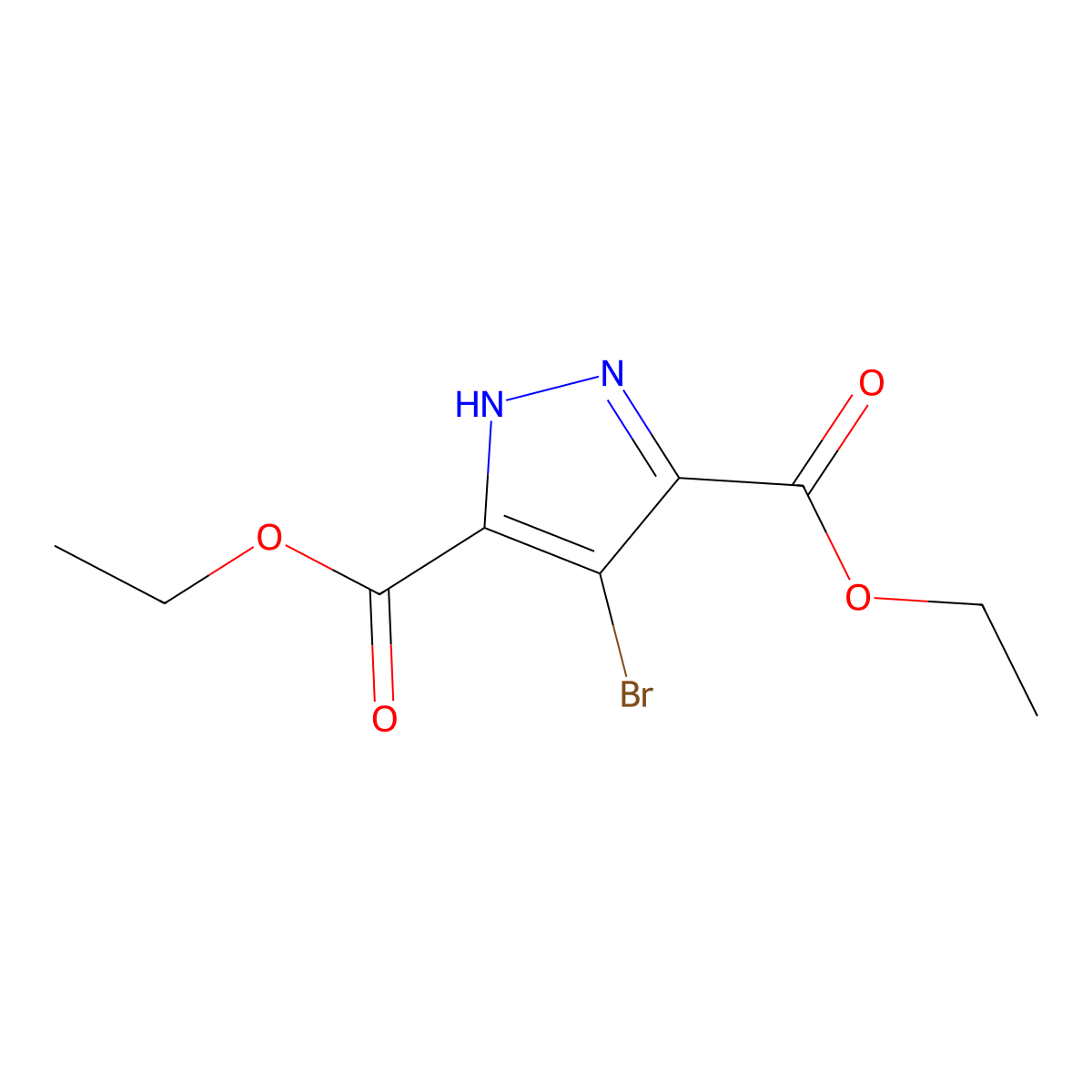 diethyl 4-bromo-1H-pyrazole-3,5-dicarboxylate molecular structure, CAS 115414-01-2