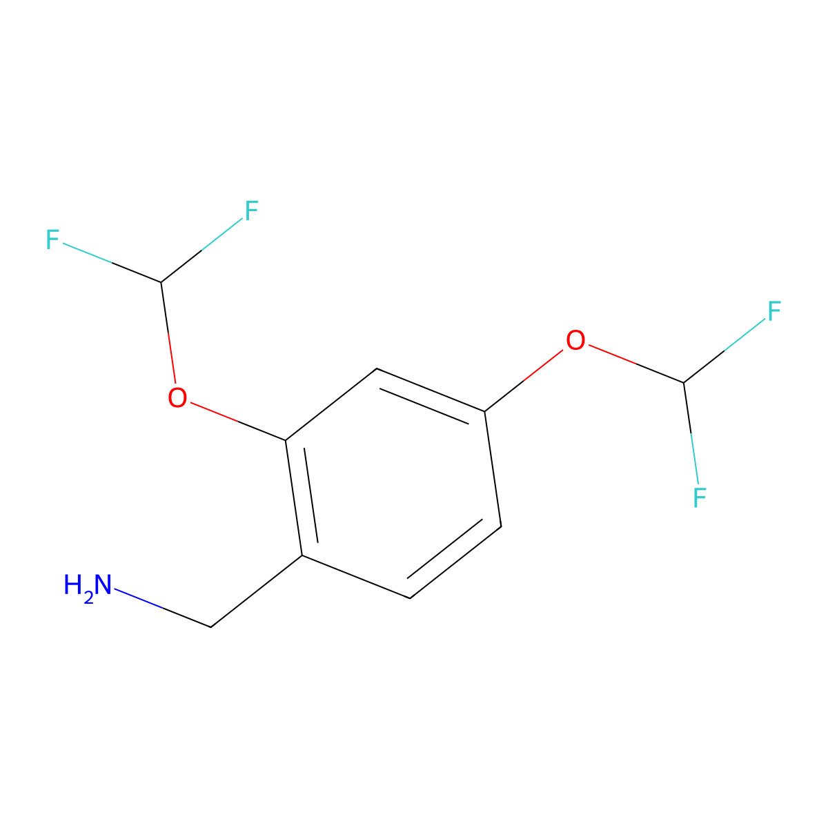 [2,4-Bis(difluoromethoxy)phenyl]methanamine molecular structure, CAS 1154143-39-1