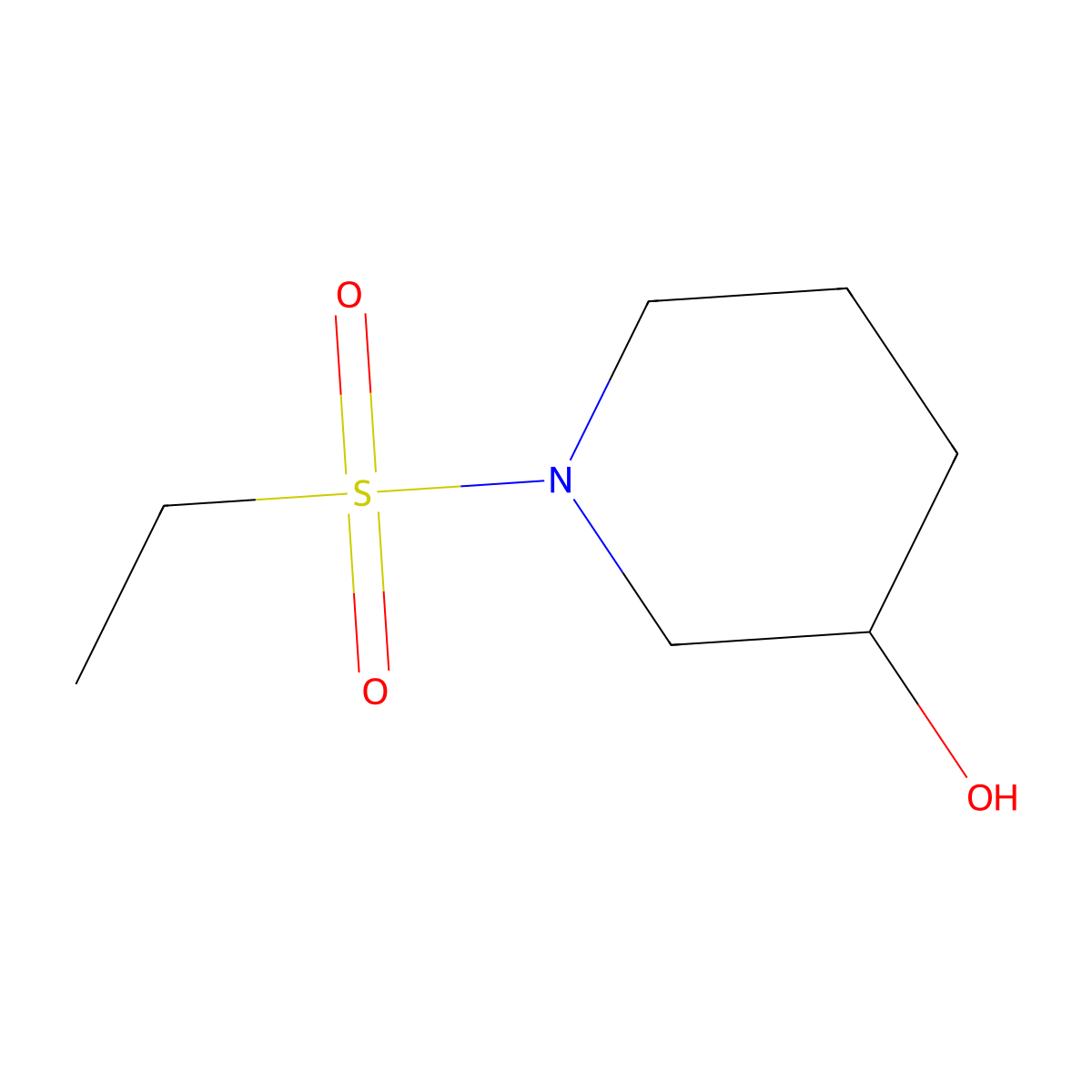 1-(Ethanesulfonyl)piperidin-3-ol molecular structure, CAS 1154144-30-5
