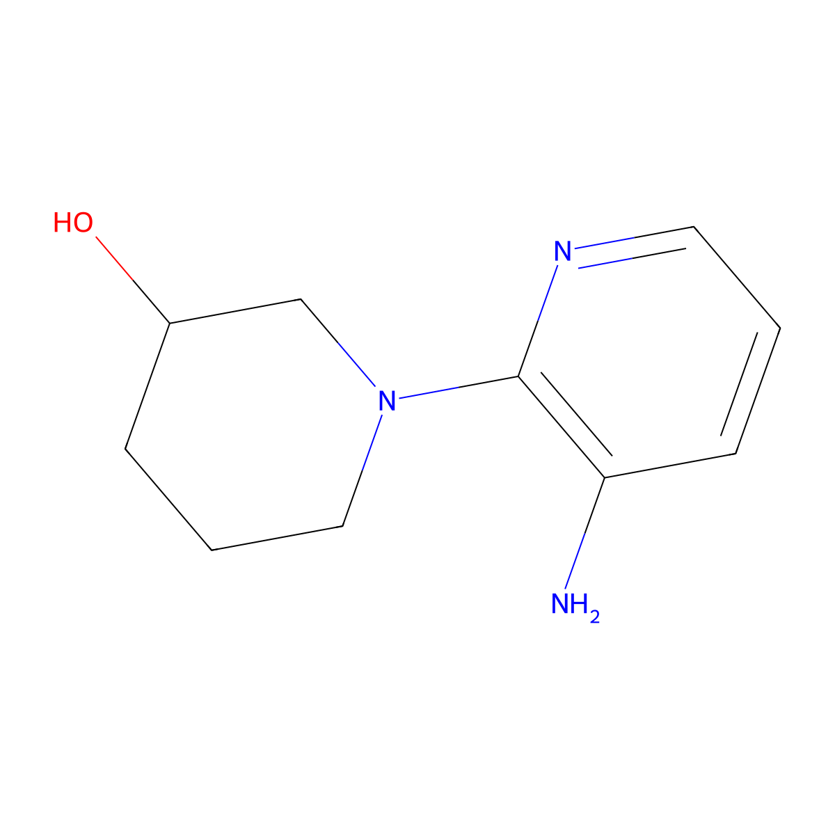 1-(3-Aminopyridin-2-yl)piperidin-3-ol molecular structure, CAS 1154145-22-8