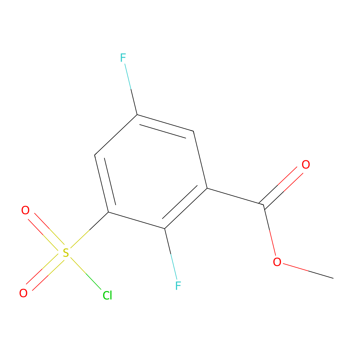 Methyl 3-(chlorosulfonyl)-2,5-difluorobenzoate molecular structure, CAS 1154149-20-8