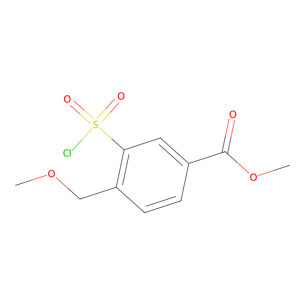 Methyl 3-(chlorosulfonyl)-4-(methoxymethyl)benzoate molecular structure, CAS 1154149-38-8