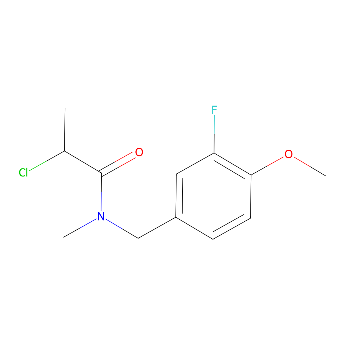 2-chloro-N-[(3-fluoro-4-methoxyphenyl)methyl]-N-methylpropanamide molecular structure, CAS 1154151-08-2