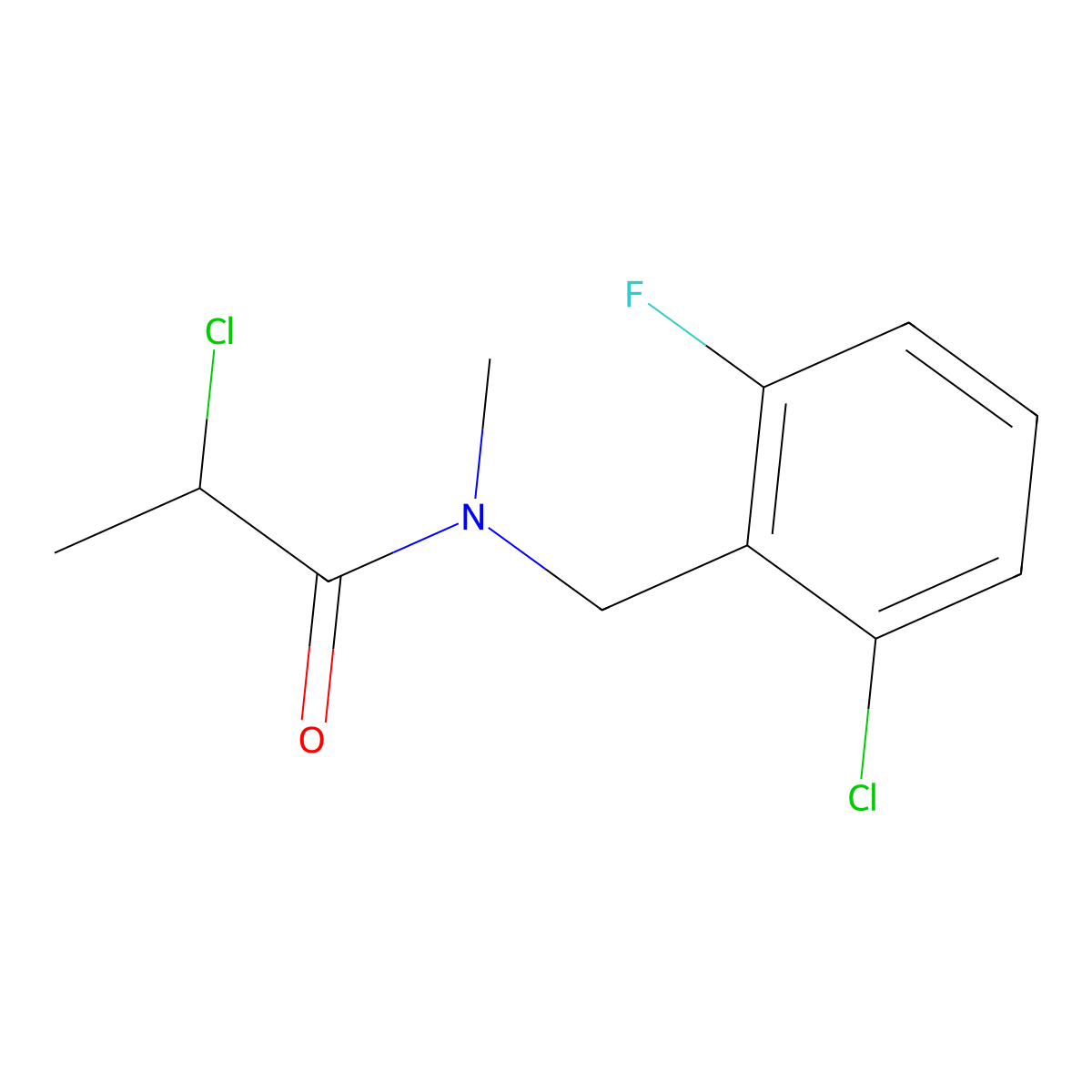 2-chloro-N-[(2-chloro-6-fluorophenyl)methyl]-N-methylpropanamide molecular structure, CAS 1154151-13-9