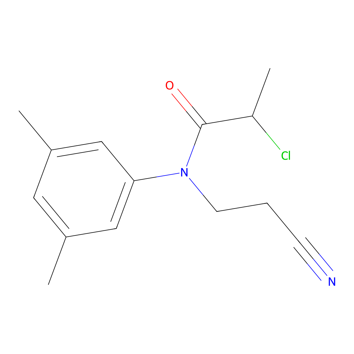 2-chloro-N-(2-cyanoethyl)-N-(3,5-dimethylphenyl)propanamide molecular structure, CAS 1154151-27-5
