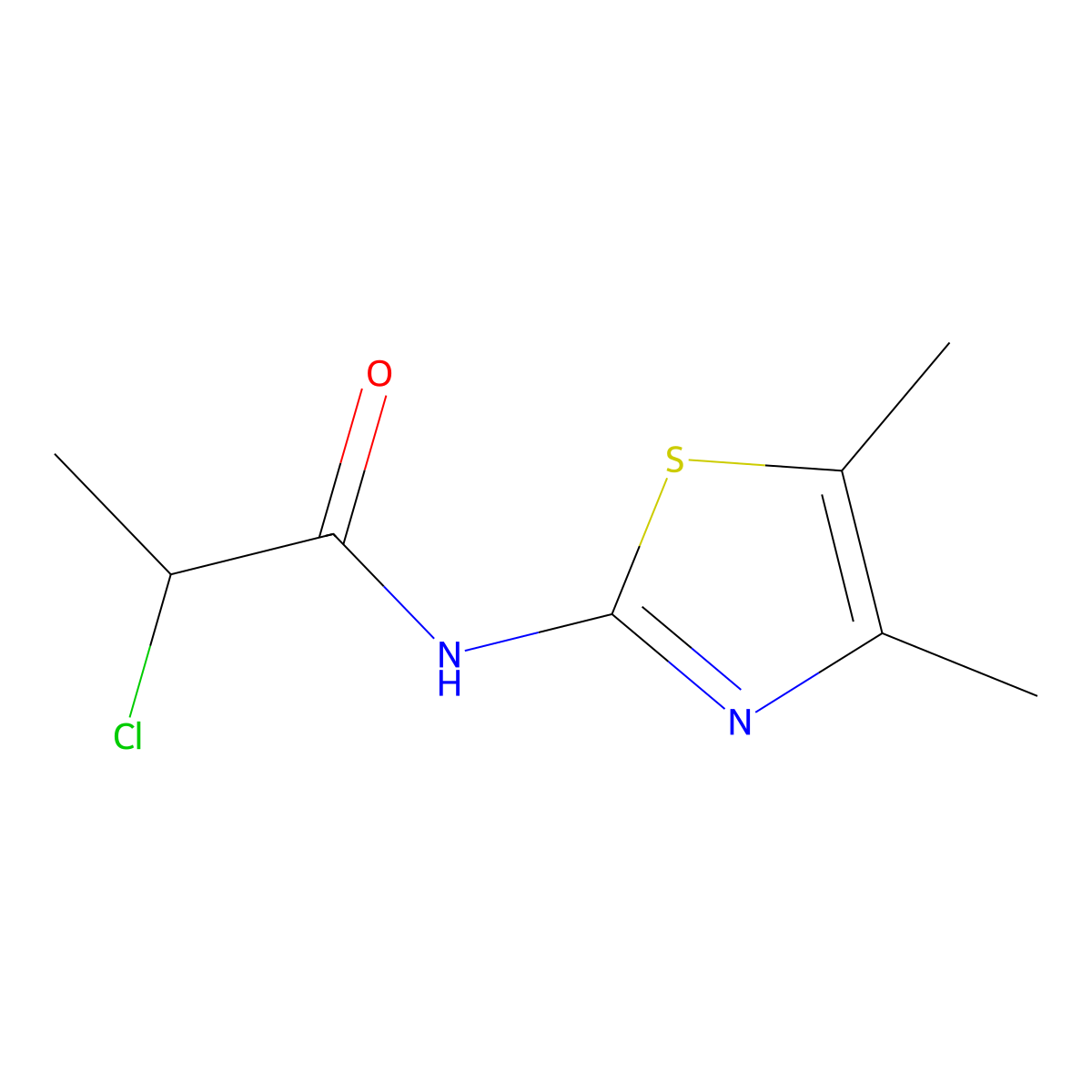 2-chloro-N-(4,5-dimethyl-1,3-thiazol-2-yl)propanamide molecular structure, CAS 1154151-82-2