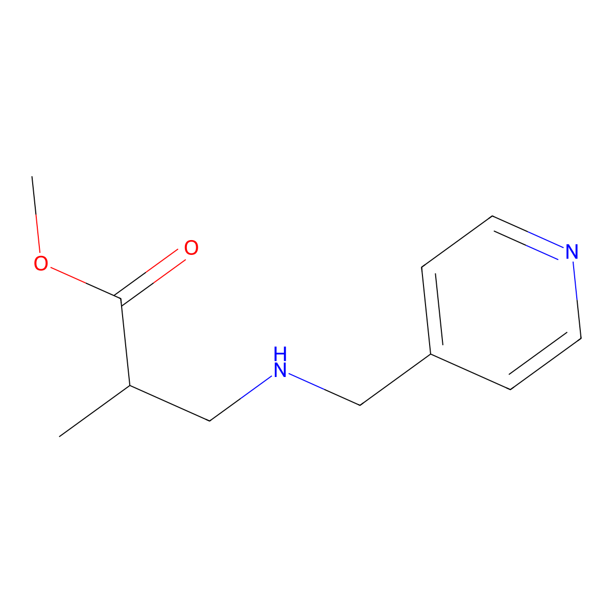 Methyl 2-methyl-3-[(pyridin-4-ylmethyl)amino]propanoate molecular structure, CAS 1154153-34-0