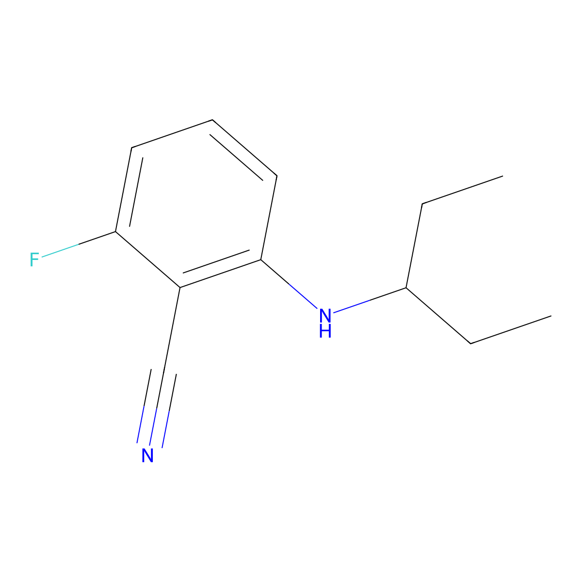 2-Fluoro-6-[(pentan-3-yl)amino]benzonitrile molecular structure, CAS 1154153-56-6