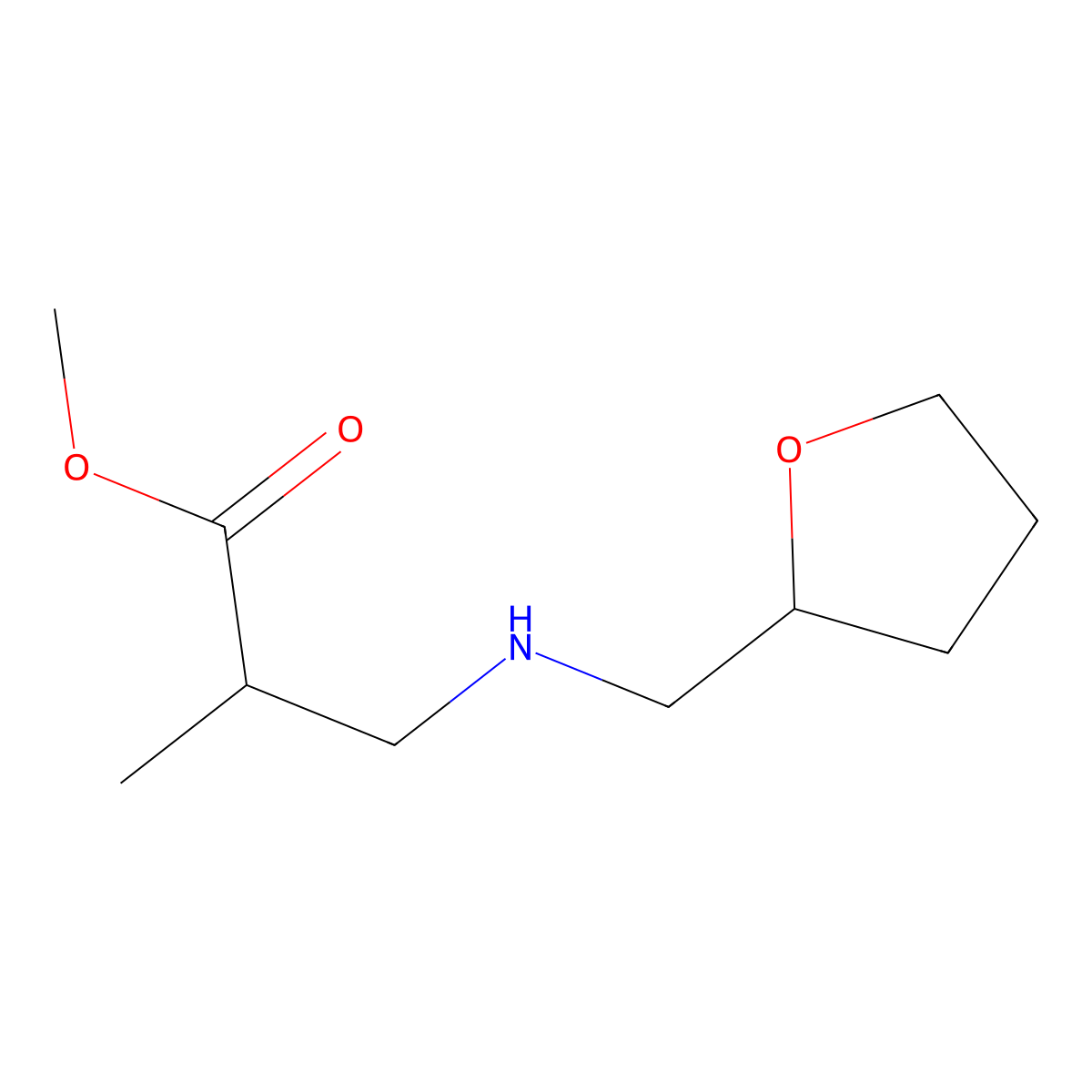 Methyl 2-methyl-3-[(oxolan-2-ylmethyl)amino]propanoate molecular structure, CAS 1154153-57-7