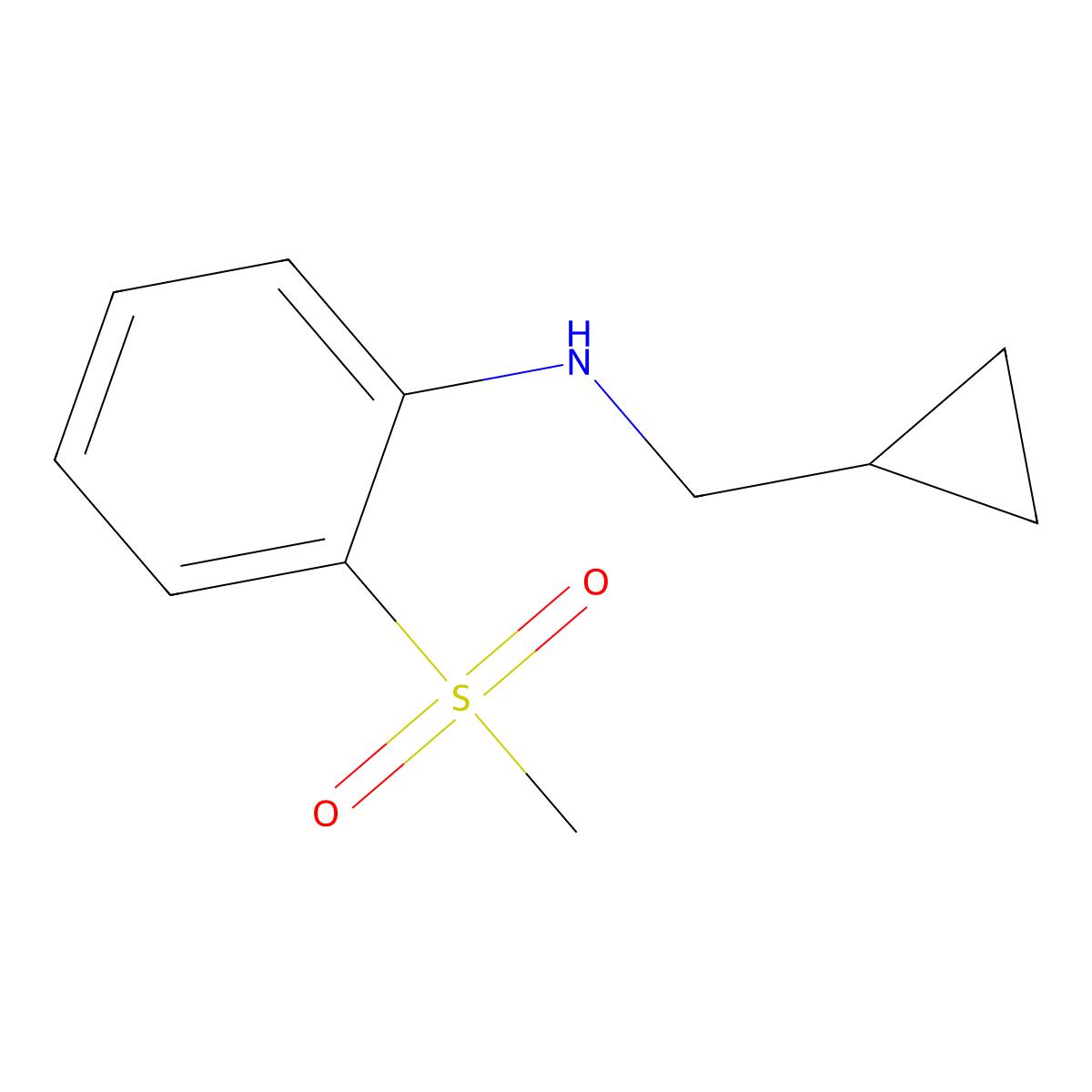 N-(Cyclopropylmethyl)-2-methanesulfonylaniline molecular structure, CAS 1154154-23-0