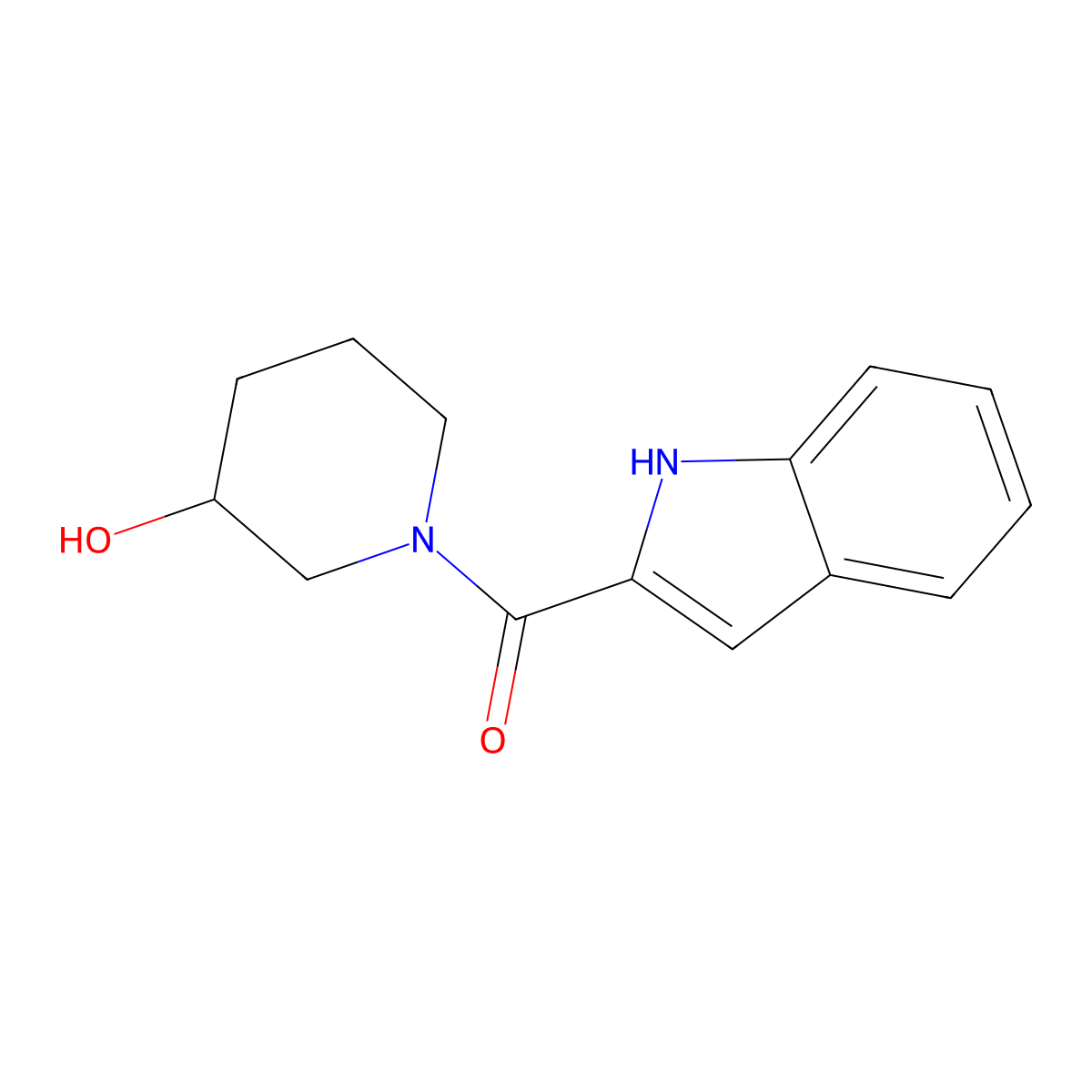 1-(1H-indole-2-carbonyl)piperidin-3-ol molecular structure, CAS 1154154-79-6