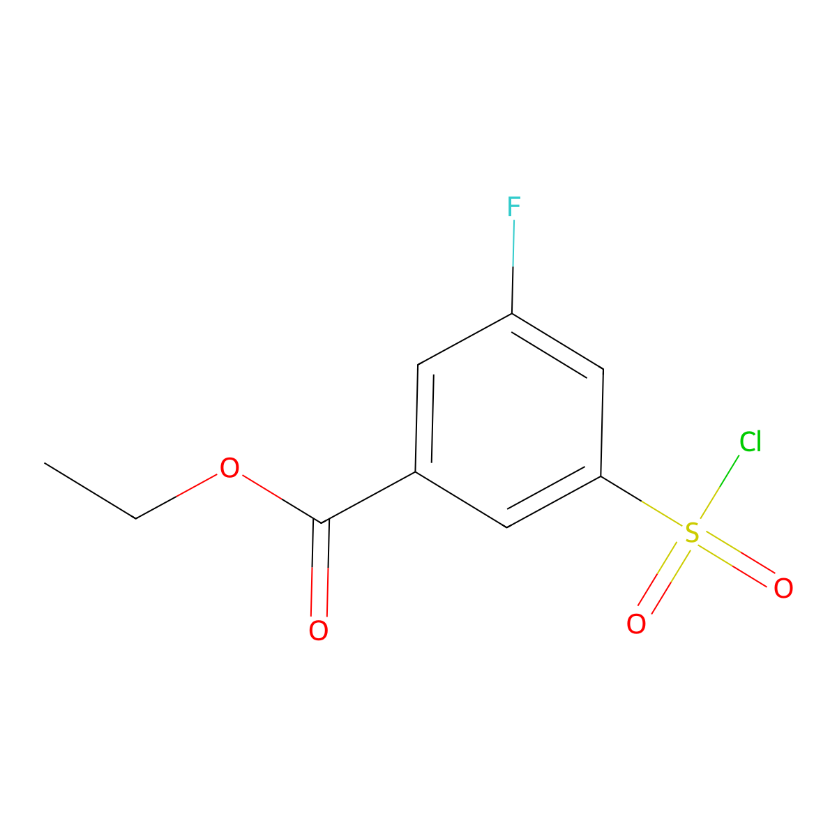 Ethyl 3-(chlorosulfonyl)-5-fluorobenzoate molecular structure, CAS 1154154-93-4