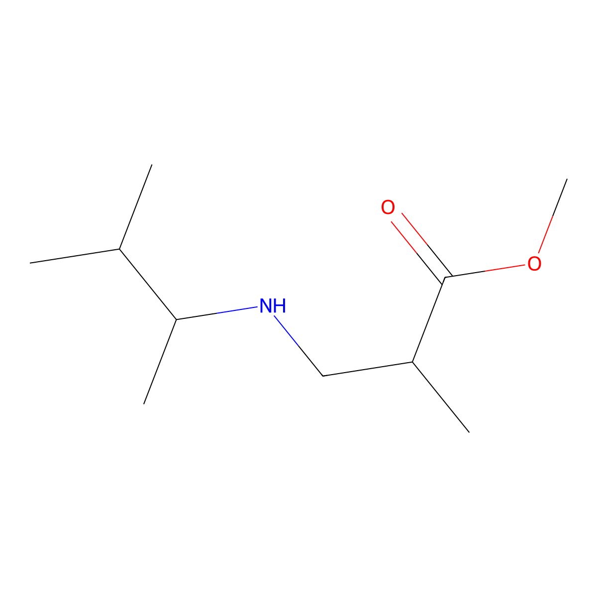 Methyl 2-methyl-3-[(3-methylbutan-2-yl)amino]propanoate molecular structure, CAS 1154155-37-9