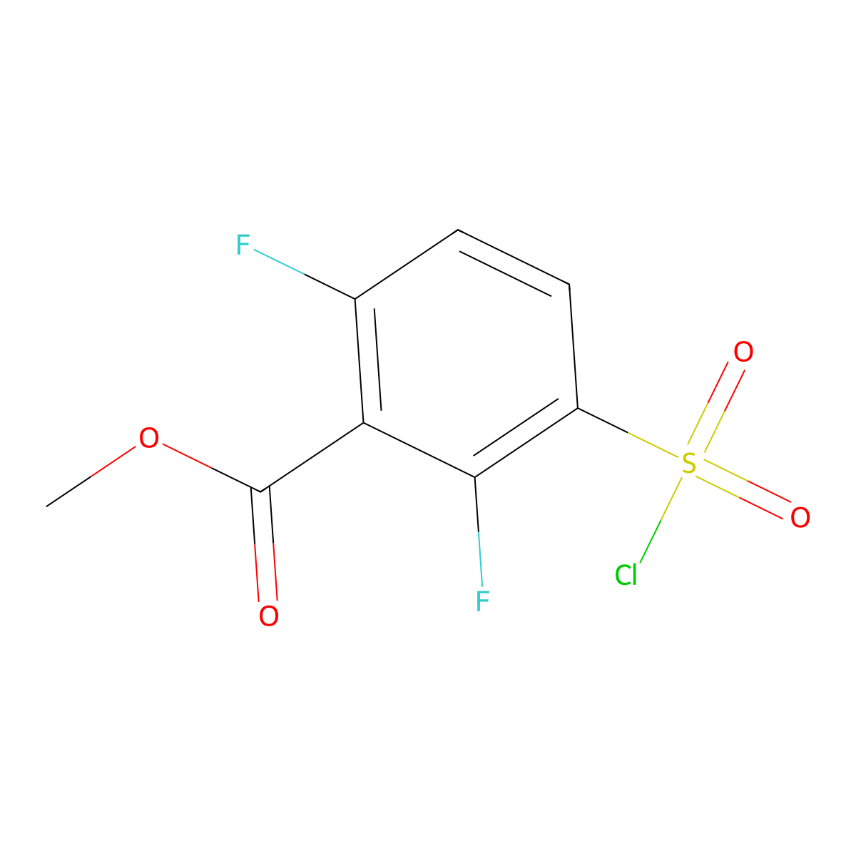 Methyl 3-(chlorosulfonyl)-2,6-difluorobenzoate molecular structure, CAS 1154155-42-6