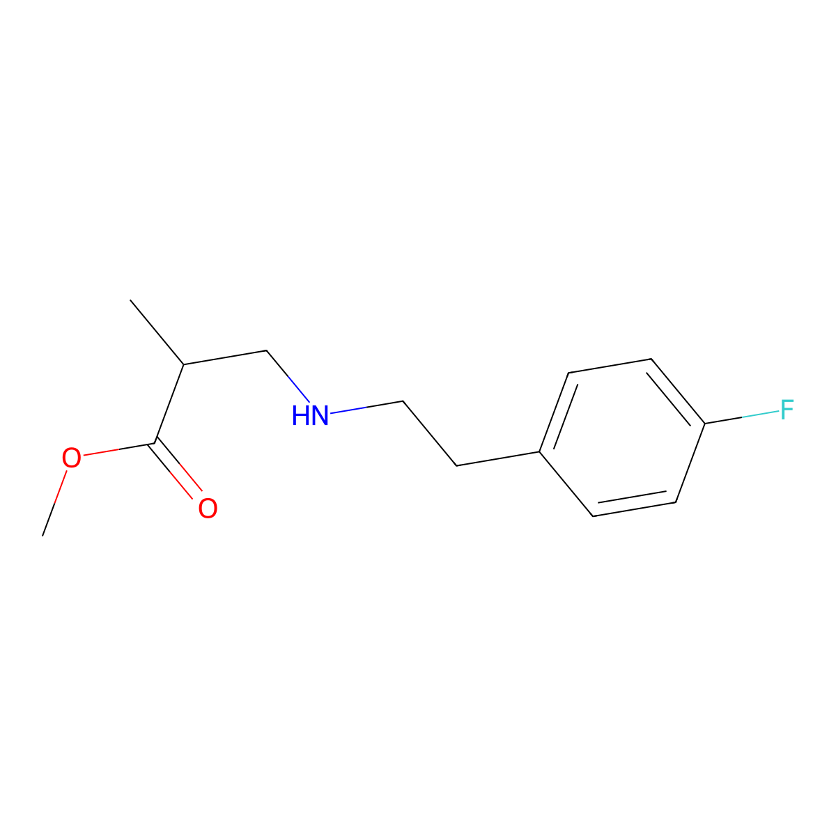 Methyl 3-{[2-(4-fluorophenyl)ethyl]amino}-2-methylpropanoate molecular structure, CAS 1154155-88-0