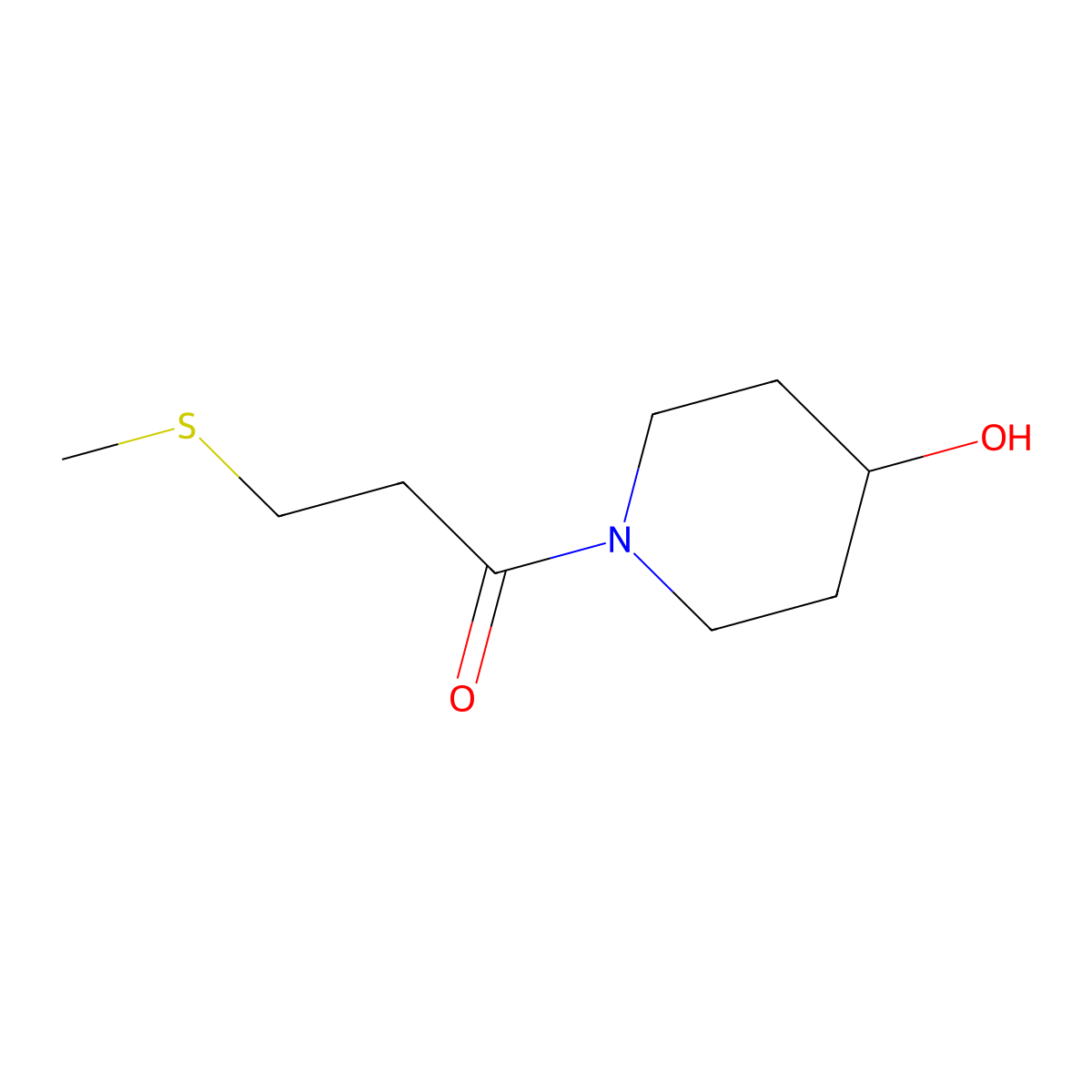 1-(4-Hydroxypiperidin-1-yl)-3-(methylsulfanyl)propan-1-one molecular structure, CAS 1154156-78-1