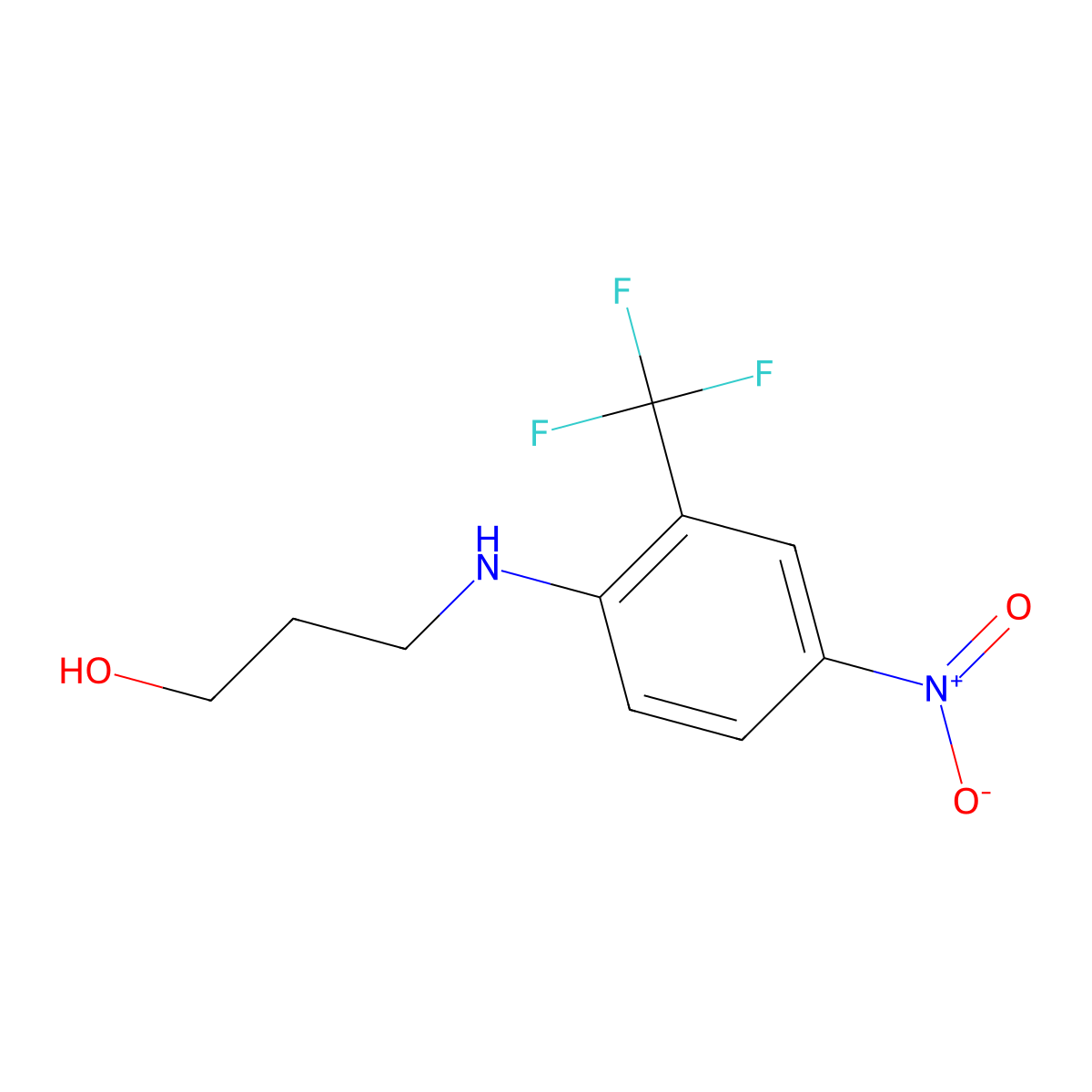 3-[4-Nitro-2-(trifluoromethyl)anilino]propan-1-ol molecular structure, CAS 115416-49-4