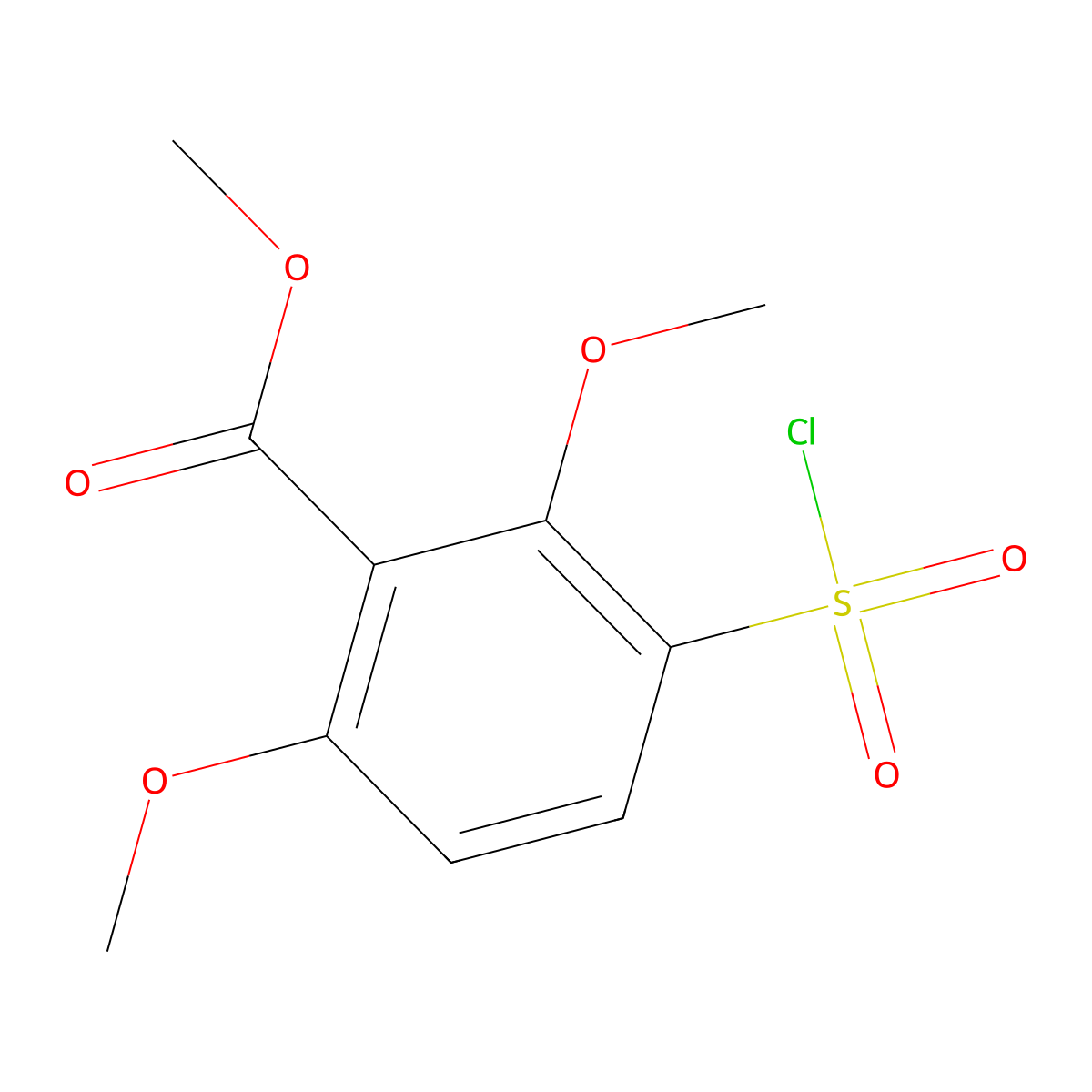 Methyl 3-(chlorosulfonyl)-2,6-dimethoxybenzoate molecular structure, CAS 1154160-17-4