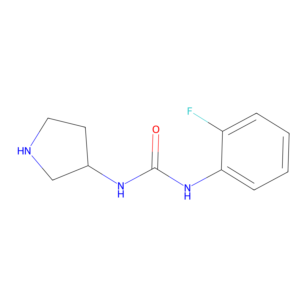 1-(2-Fluorophenyl)-3-(pyrrolidin-3-yl)urea molecular structure, CAS 1154166-60-5
