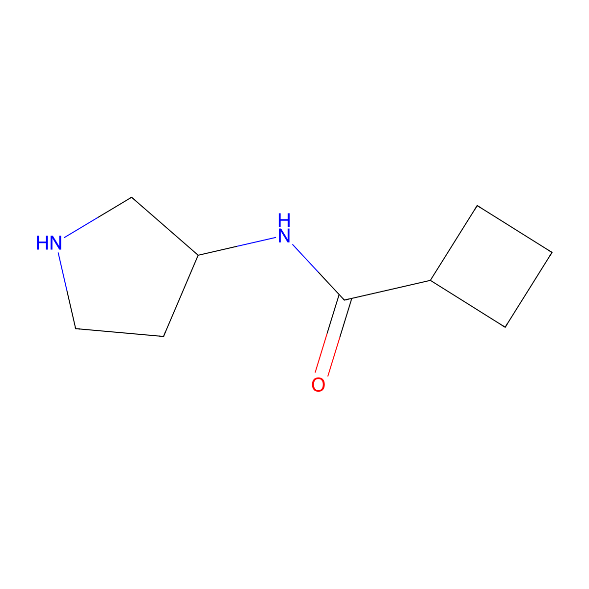 N-(pyrrolidin-3-yl)cyclobutanecarboxamide molecular structure, CAS 1154167-85-7