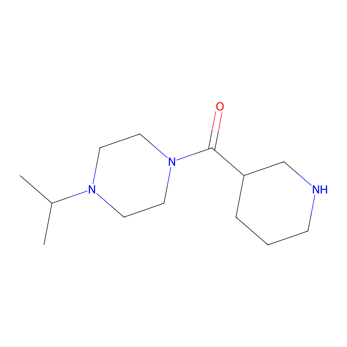 1-(Piperidine-3-carbonyl)-4-(propan-2-yl)piperazine molecular structure, CAS 1154168-40-7