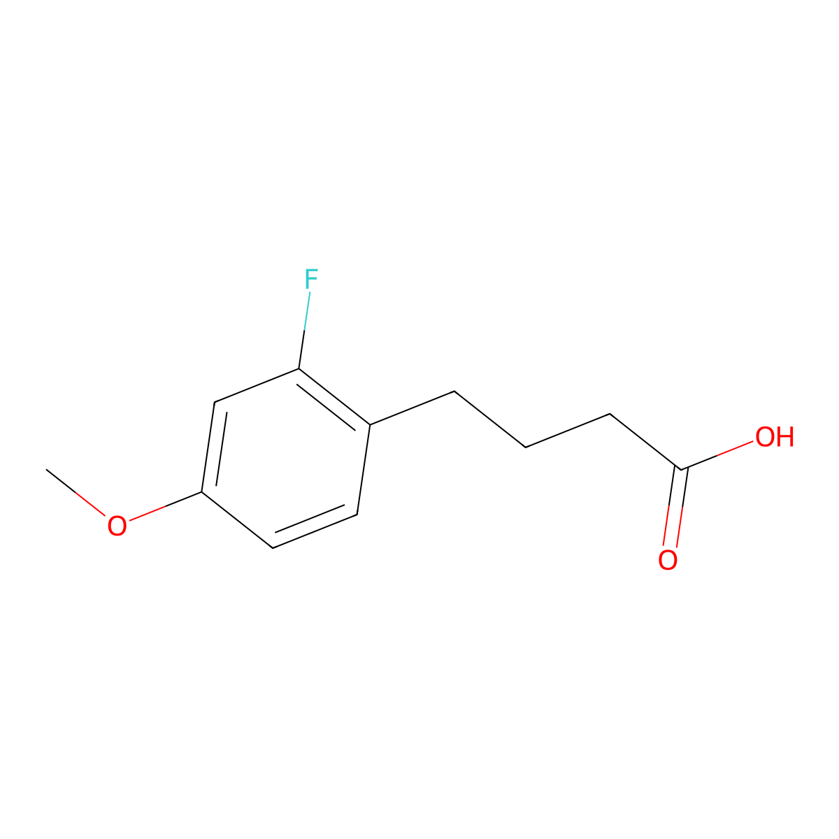 4-(2-Fluoro-4-methoxyphenyl)butanoic acid molecular structure, CAS 1154170-52-1