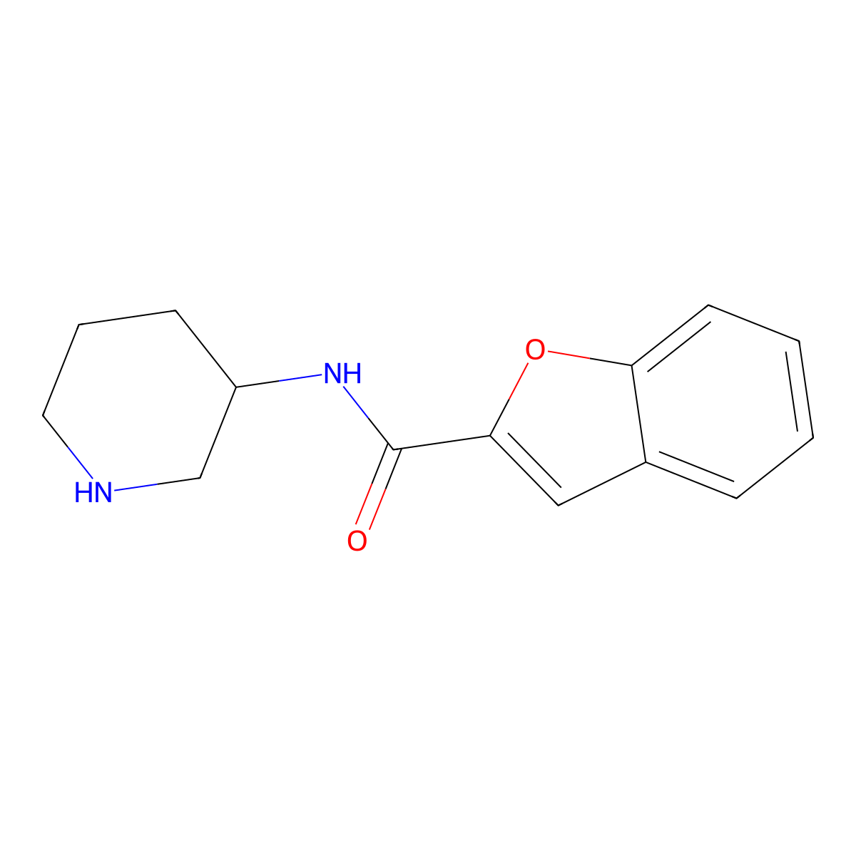 N-(Piperidin-3-yl)-1-benzofuran-2-carboxamide molecular structure, CAS 1154170-68-9