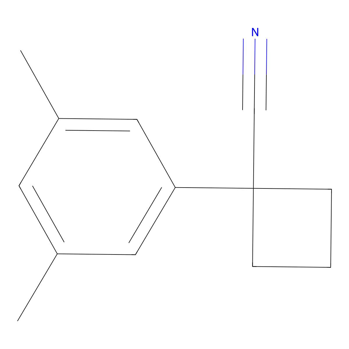 Cyclobutanecarbonitrile, 1-(3,5-dimethylphenyl)- molecular structure, CAS 1154178-68-3
