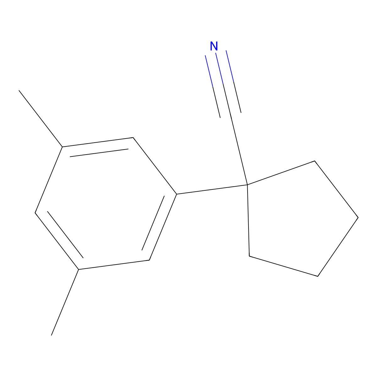 1-(3,5-Dimethylphenyl)cyclopentane-1-carbonitrile molecular structure, CAS 1154178-71-8