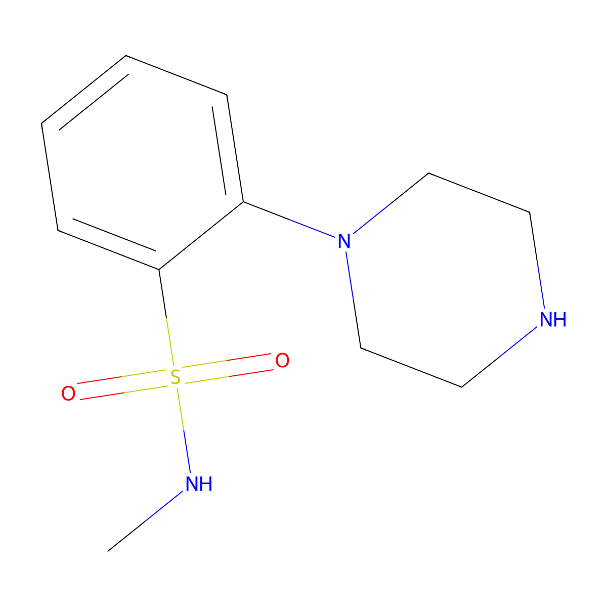 N-Methyl-2-(piperazin-1-yl)benzene-1-sulfonamide molecular structure, CAS 1154187-95-7