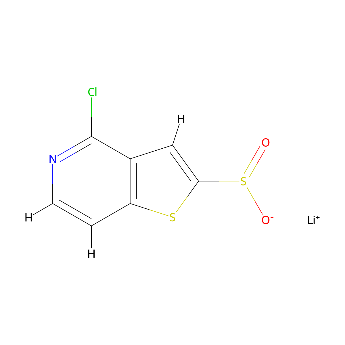 Lithium 4-chlorothieno[3,2-c]pyridine-2-sulfinate molecular structure, CAS 115419-07-3