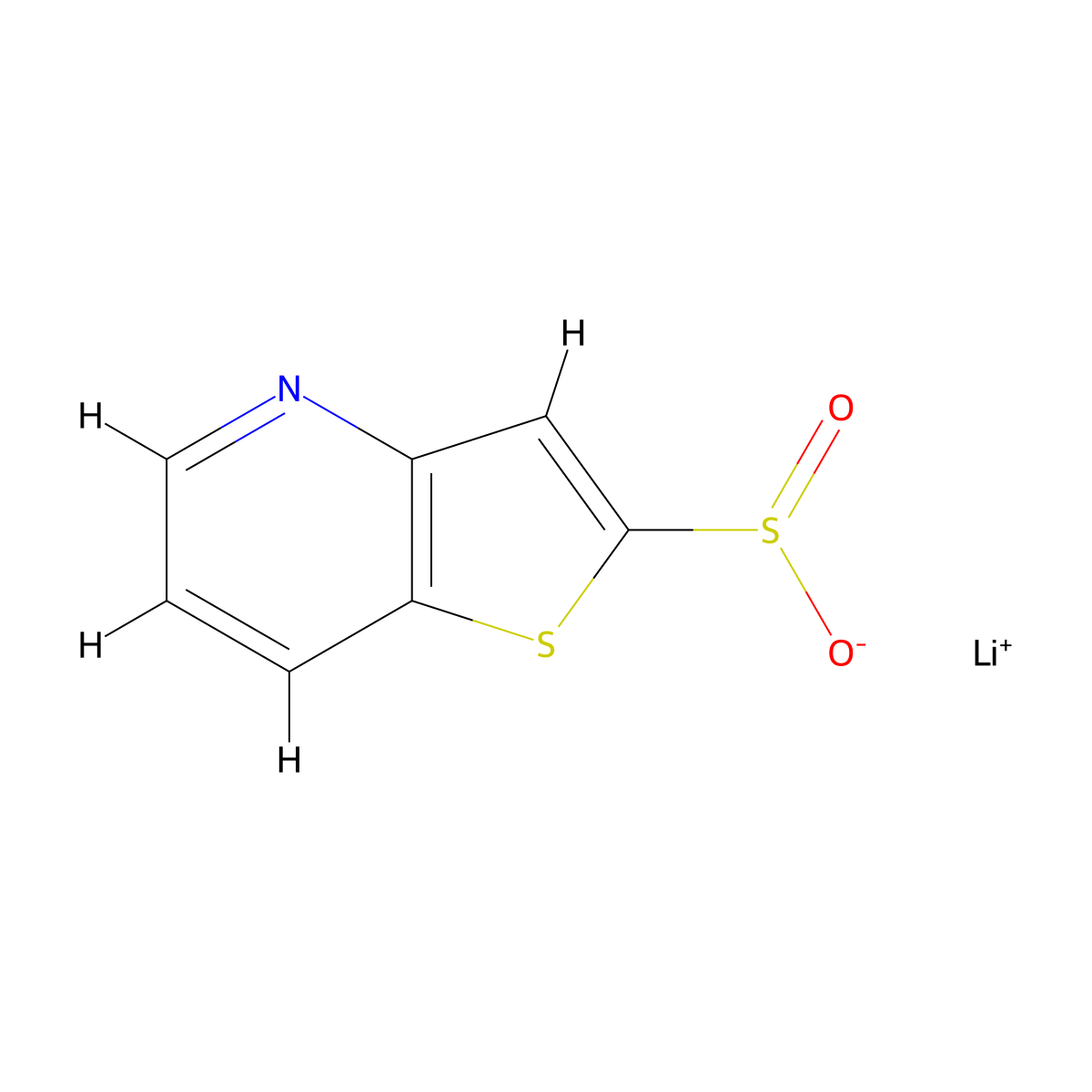 Lithium(1+) thieno[3,2-b]pyridine-2-sulfinate molecular structure, CAS 115419-09-5