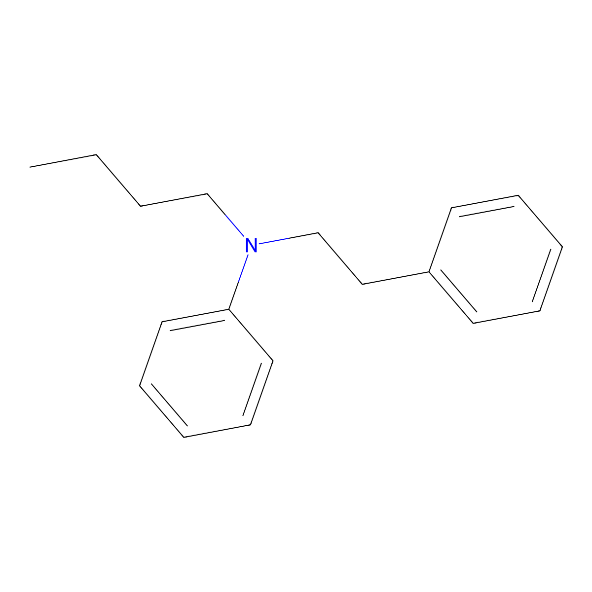 N-butyl-N-phenethylaniline molecular structure, CAS 115419-50-6